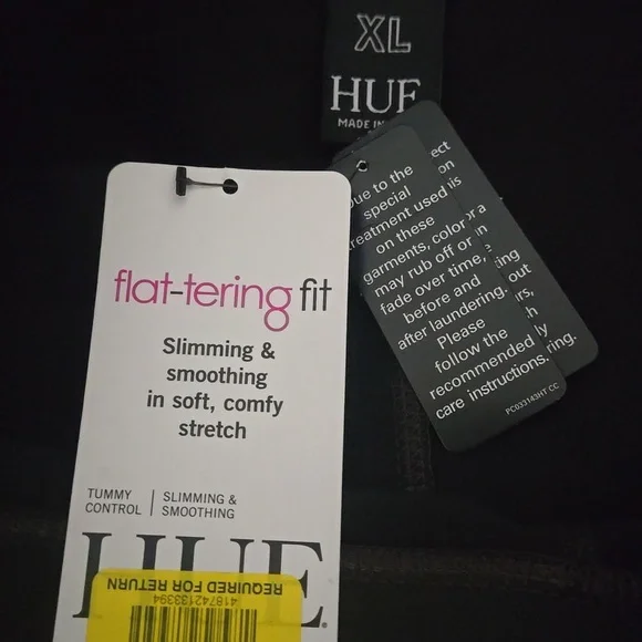 NWT HUE Chocolate Brown Vegan Leather Cropped Flared Leggings Sz XL - Picture 5 of 7